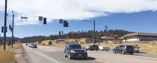U.S. Highway 285 at Park County Road 43A stoplight